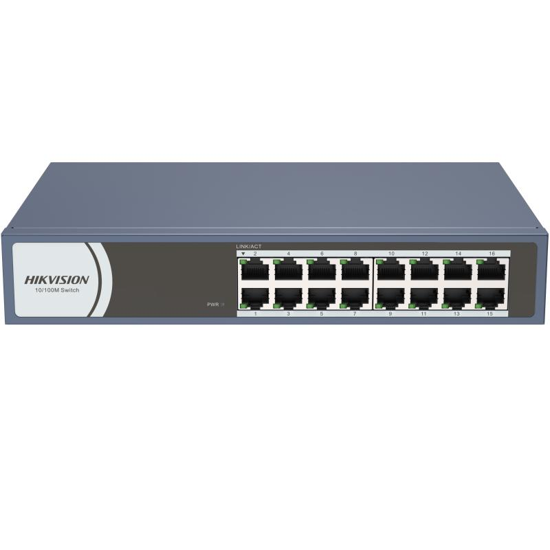 Switch Ethernet Hikvision DS-3E0116R-O(O-STD) 16 Ports Fast Ethernet 10/100 Mbps