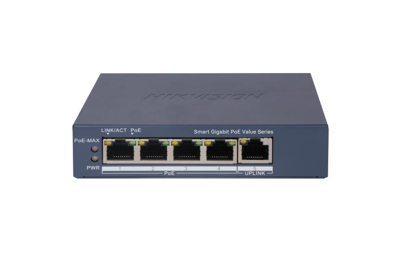 Switch Smart PoE Gigabit Hikvision DS-3E1505P-EI/M(O-STD) 5 Ports 45 W
